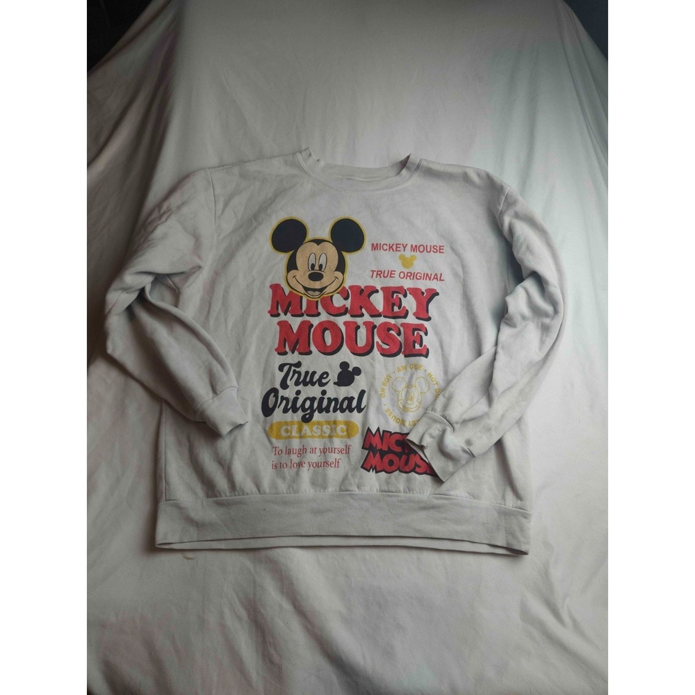 Disney Mickey Mouse Sweatshirt Youth Size XXL/18 White Graphic Pullover Casual